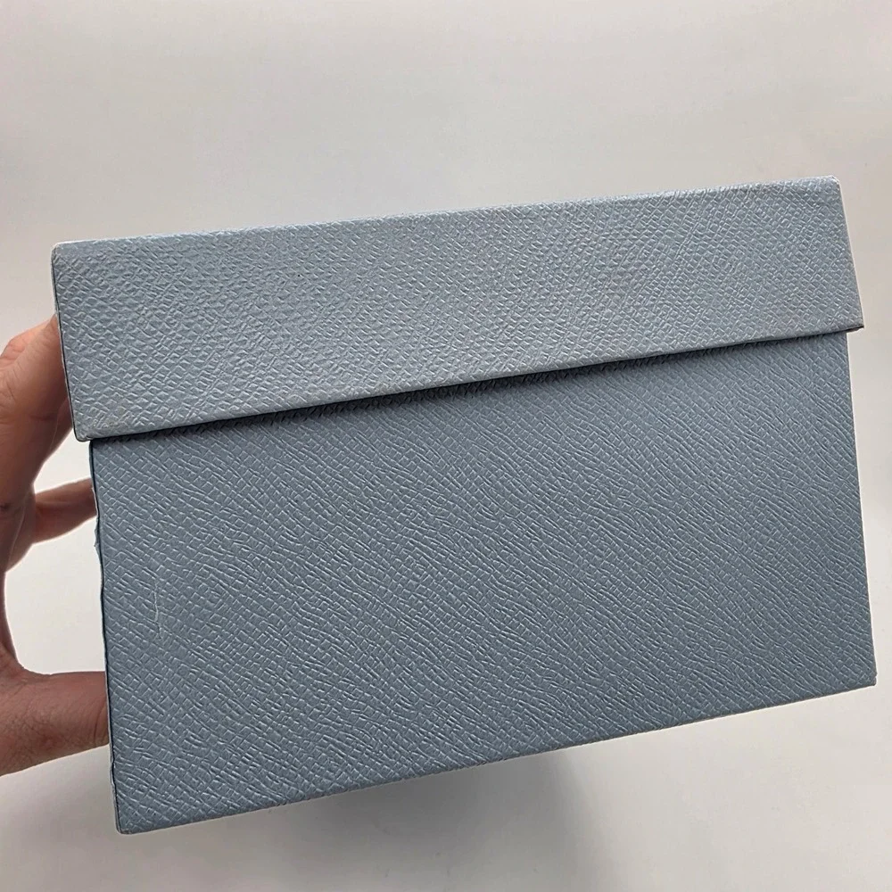 Prada Blue Shoe Box with Tissue Paper and 2 Black Dust Bags Set for Pumps EMPTY